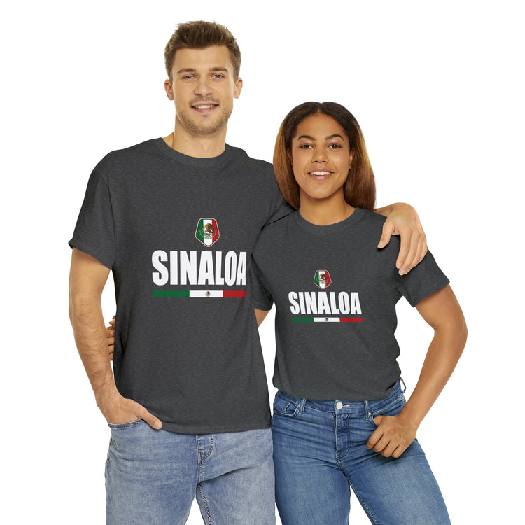 Shirt Funny Sinaloa Mexico Flag Illustration Mexican Pride Symbol T-Shirt Unisex Heavy Cotton Tee