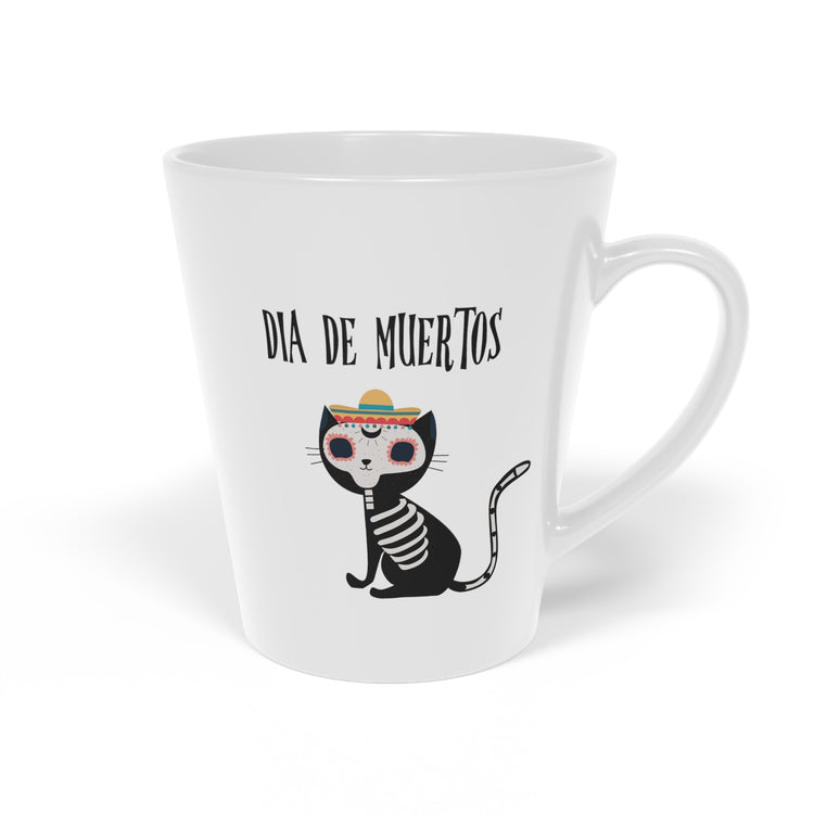 Humorous Darkened Kittens Spookiest Tricks Treating Puns Latte Mug, 12oz