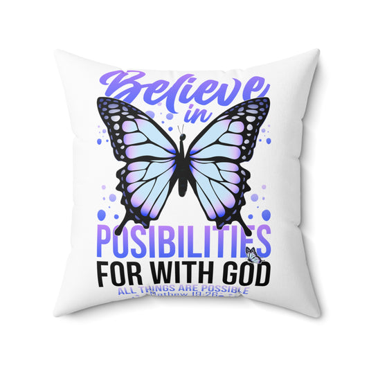 Inspiring Fighting Prayer Christians Uplifting Pastor Spun Polyester Square Pillow