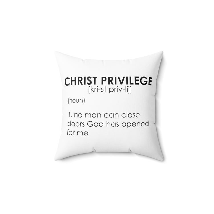 Inspirational Christianity Privileges Statements Religious Advantages Scriptures Line Spun Polyester Square Pillow