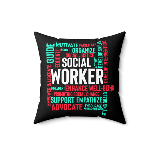 Humorous Society Worker Appreciation Definition Fan Spun Polyester Square Pillow