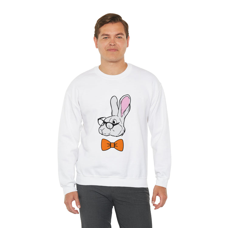 Funny Christian Egg Hunting Brainy Nerd Bunny Unisex Crewneck Sweatshirt