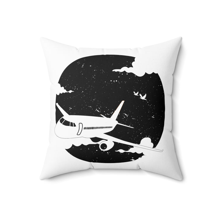 Humorous Piloting Copilot Nostalgic Aircraft Airliner Spun Polyester Square Pillow