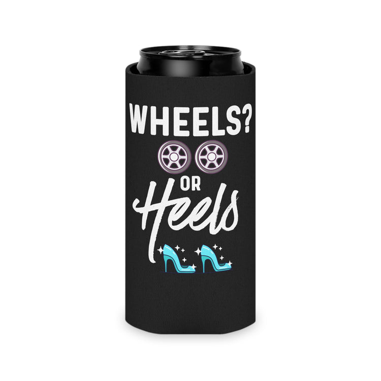 Wheels or Heels Gender Reveal Can Cooler