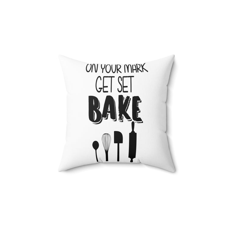 Humorous Baking Set Funny Retro Outdoor Adventures Bakers  Spun Polyester Square Pillow