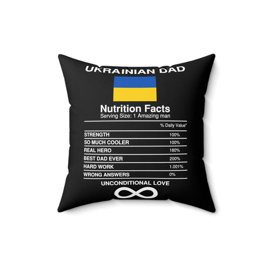 Humorous Nutrition Facts Enthusiasts Father's day Asian Cuisines Spun Polyester Square Pillow