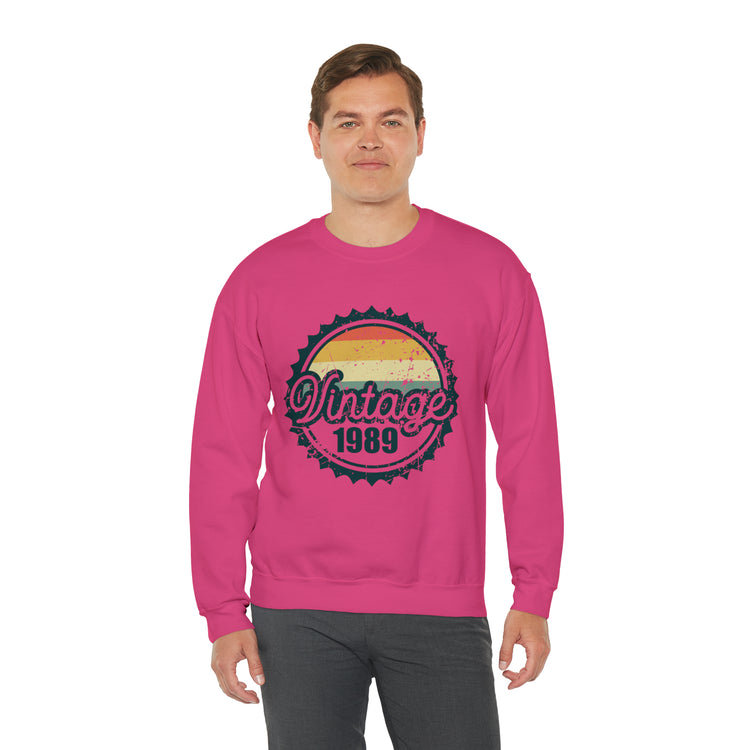 Vintage Thirties Birthday Distressed Illustration Funny Mockery Unisex Crewneck Sweatshirt