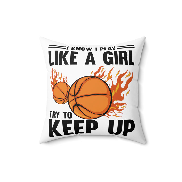 Hilarious Group Multiplayer Sports Recreation Player Athletic Spun Polyester Square Pillow