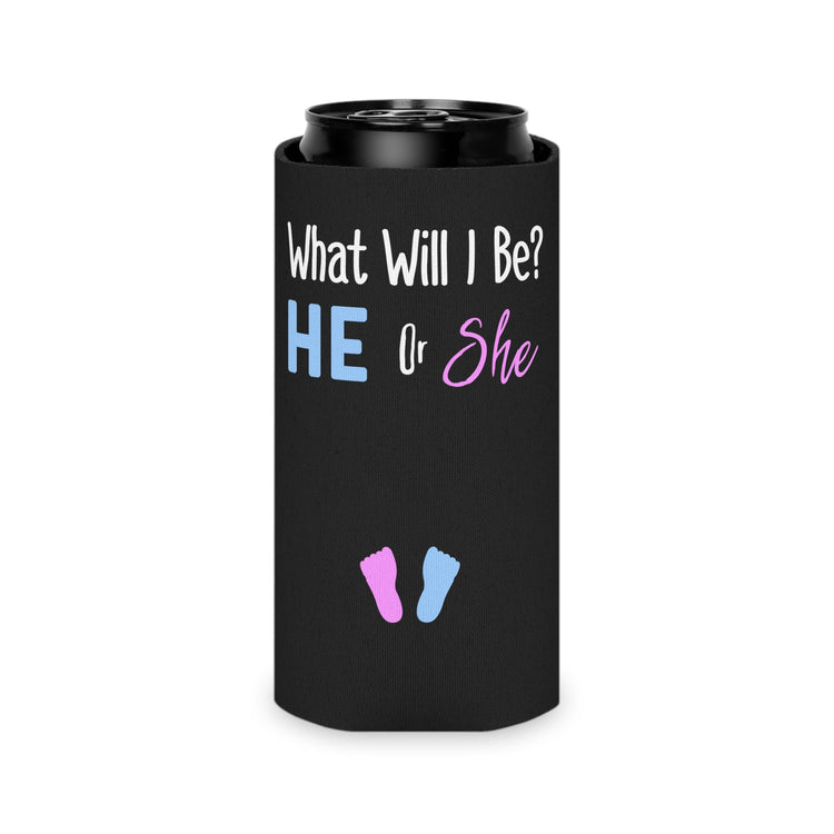 What Will I Be He or She Gender Reveal Can Cooler