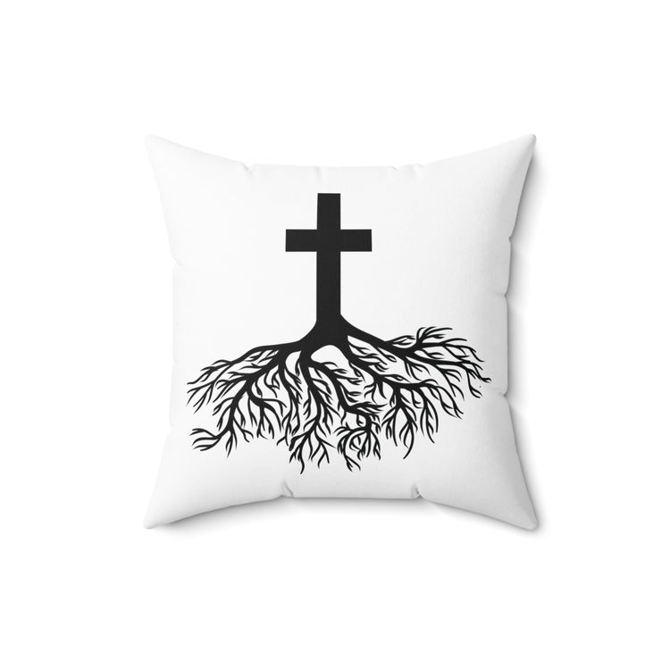 Christians Christianity Religious Root Crucifixion Spun Polyester Square Pillow