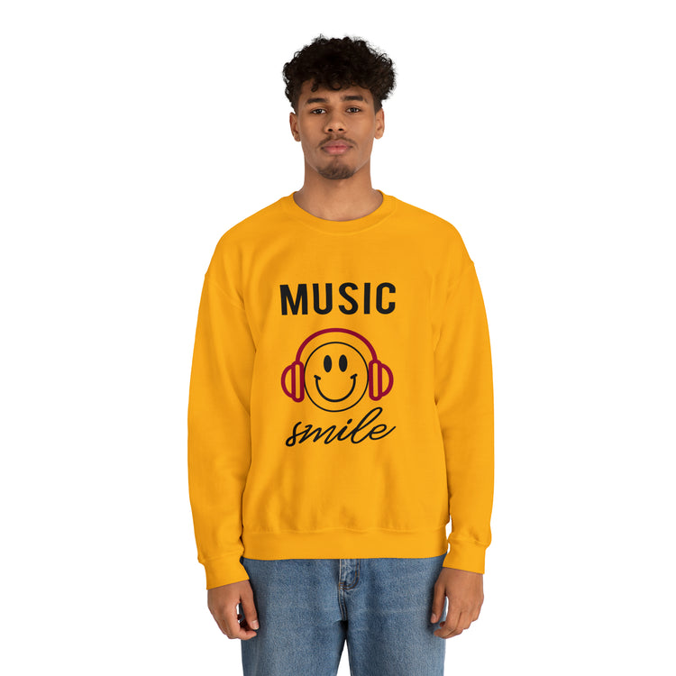 Awesome Music Lover Smiley DJ Face Awesome Unisex Crewneck Sweatshirt