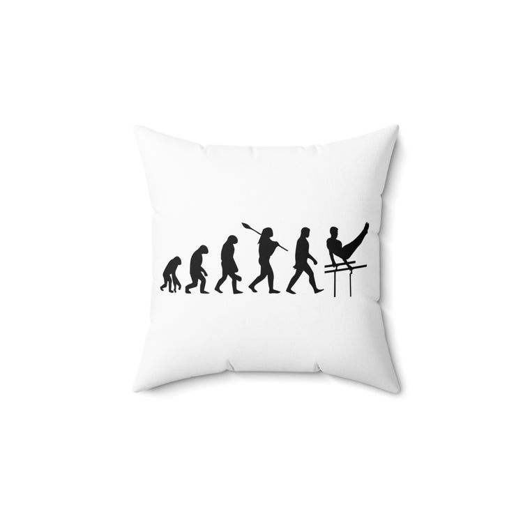 Humorous Acrobatics Athletic Triathlon Weightlifting Acrobatic Sport Spun Polyester Square Pillow