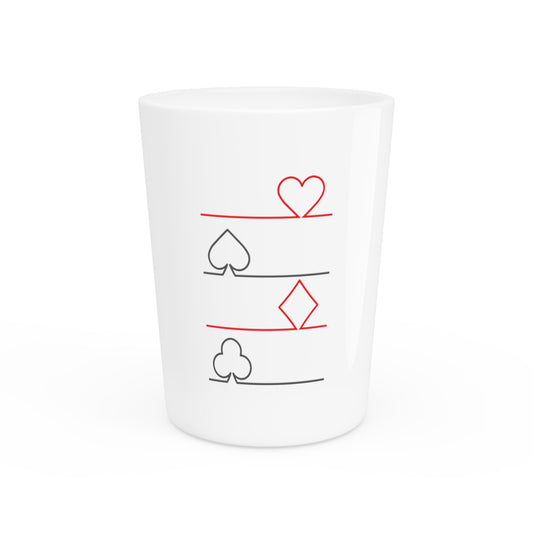 Vintage Hearts Spades Diamonds Clubs Graphic Tee Shirt Gift | Cute Draw Pokers Enthusiasts Men Women T Shirts Shot Glass