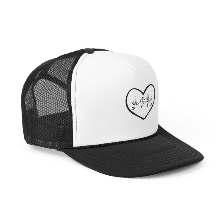 Novelty Hand Signals Gesture Hearts Day Trucker Caps