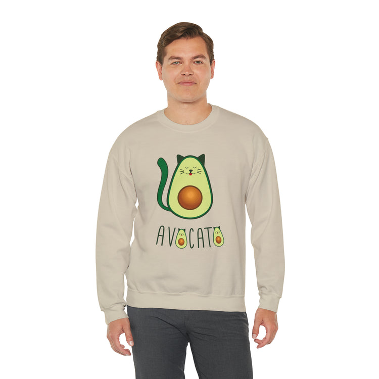 Cute Avocato For Men Women Cat Lover Unisex Crewneck Sweatshirt