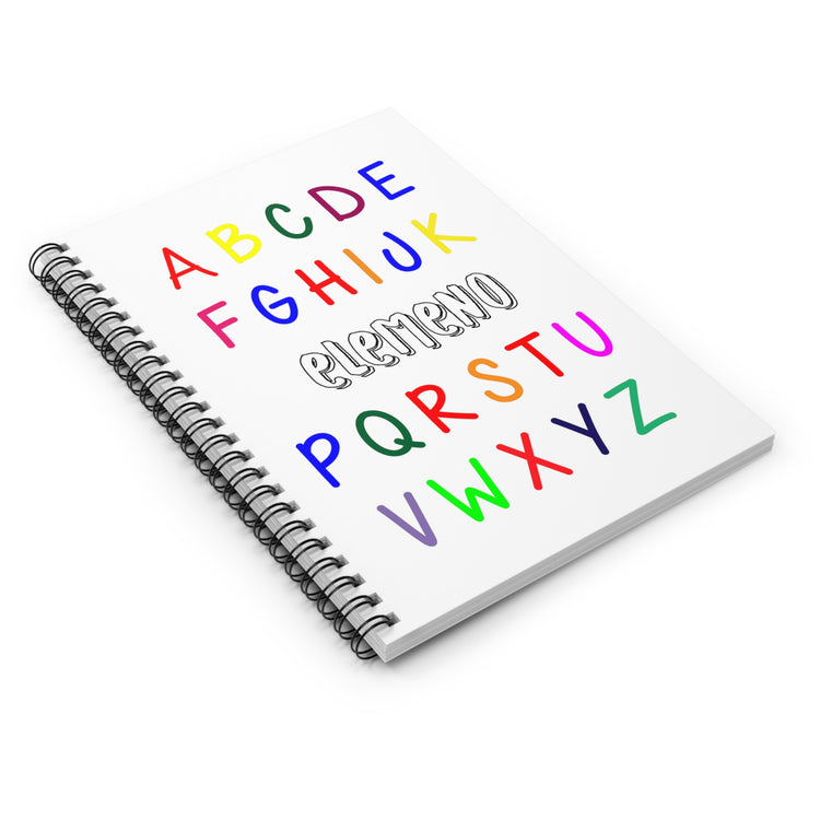 Funny Alphabet Kids Elemeno A to Z Teacher Spiral Notebook - Ruled Line