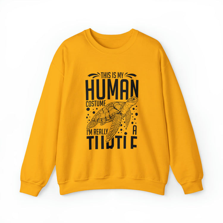 Funny Turtle Dressing Turtles Devotee Graphic Sayings Gag Unisex Crewneck Sweatshirt