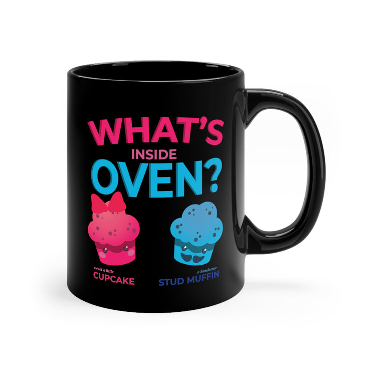 What's Inside Oven Little Cupcake or Muffin Men Women Gift Black mug 11oz