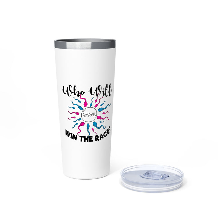 Who Will Win The Race Funny Gender Announcement Insulated Tumbler, 22oz