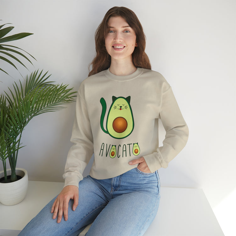 Cute Avocato For Men Women Cat Lover Unisex Crewneck Sweatshirt