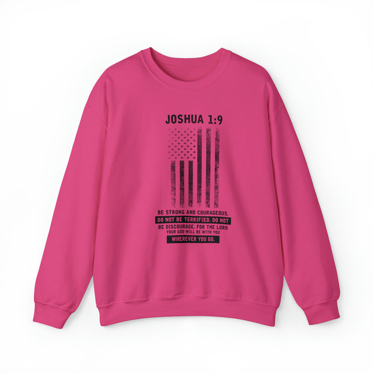 Inspiring USA Flag Joshua Christians Firefighters Catholic Pastor Unisex Crewneck Sweatshirt