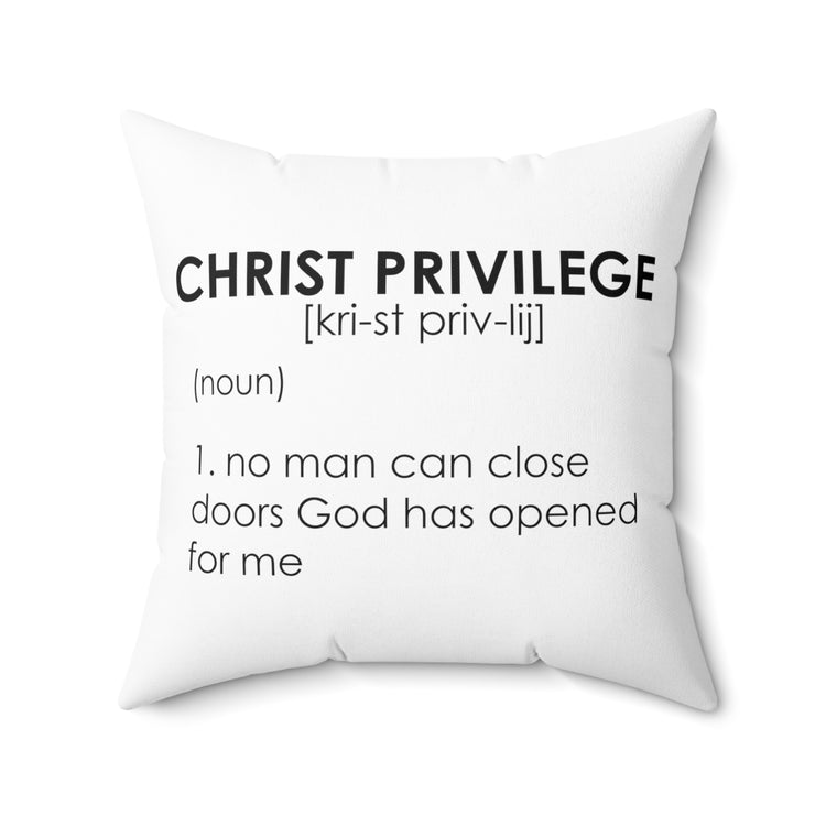 Inspirational Christianity Privileges Statements Religious Advantages Scriptures Line Spun Polyester Square Pillow