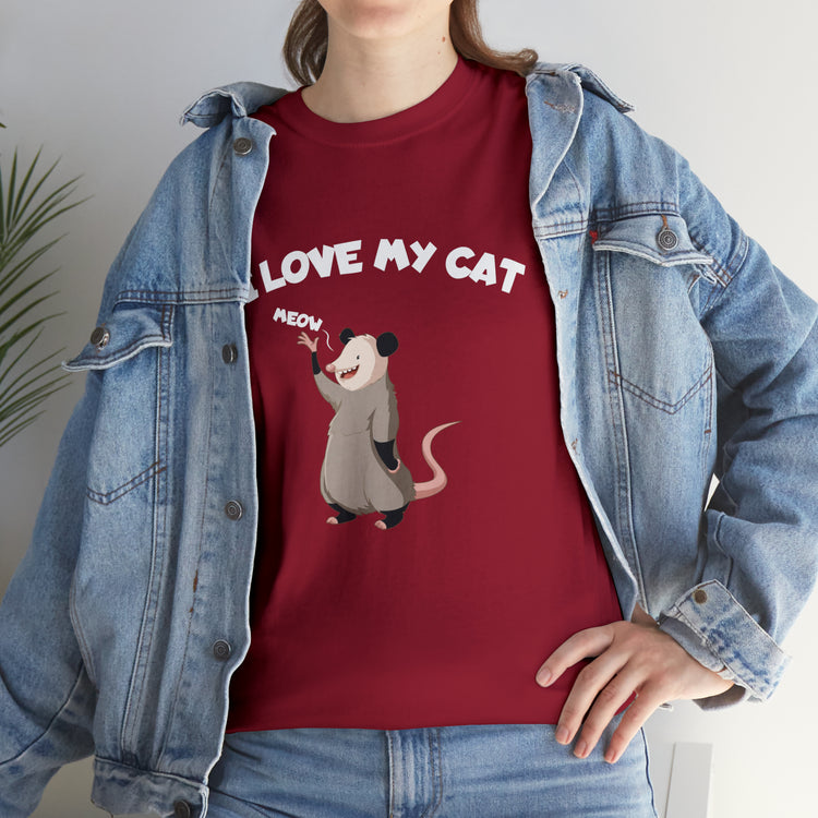 Shirt Funny Loving My Possums Gags Illustration Cute Animal Playful Cartoonish Artistic T-Shirt Unisex Heavy Cotton Tee