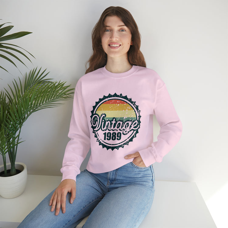 Vintage Thirties Birthday Distressed Illustration Funny Mockery Unisex Crewneck Sweatshirt