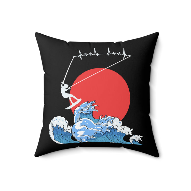 Novelty Kiteboarding Kite-Surfing Powerkiting PowerKite Spun Polyester Square Pillow