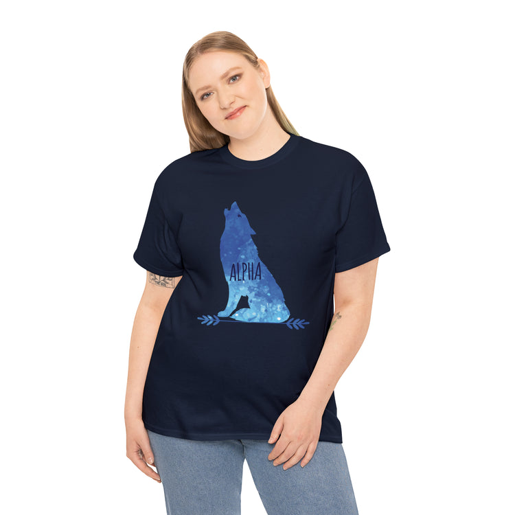 Shirt Funny Mommy And Me Shirts Wolf Animal Parent and Child  Moon T-Shirt Unisex Heavy Cotton Tee