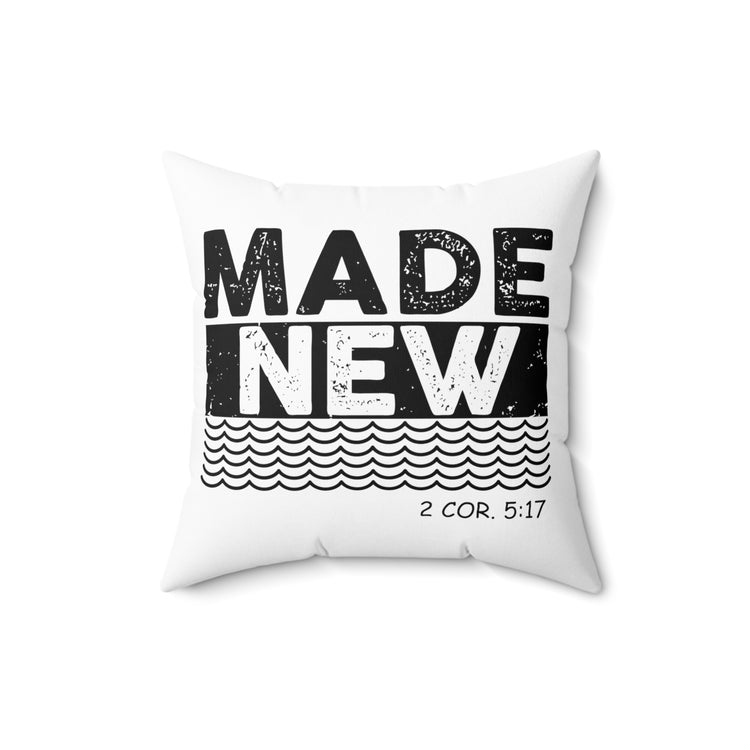 Inspirational Renewed Christians Catholic  Scripture Spun Polyester Square Pillow