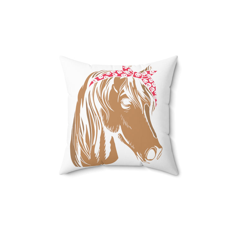 Funny Horsemanship Equestrianism Horseback Racehorse Riding Spun Polyester Square Pillow