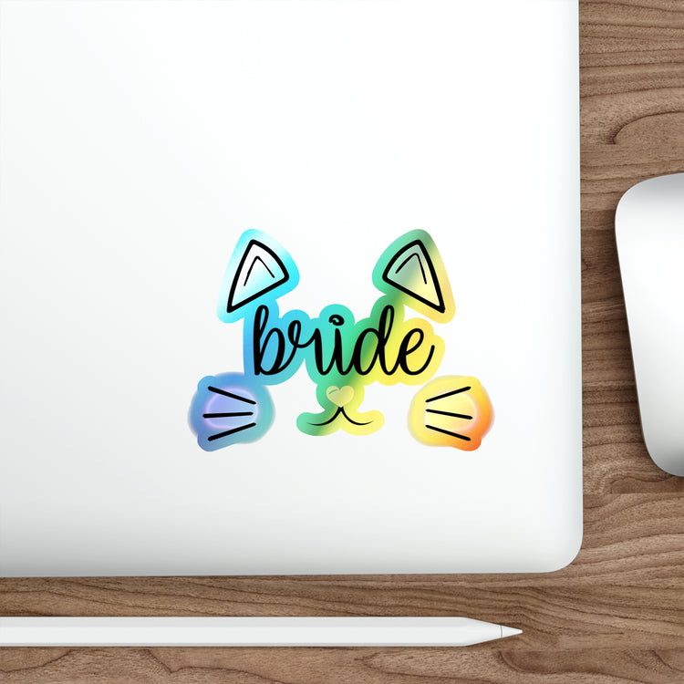 Bride Cat Bachelorette Team Bride Shirt Bridal Holographic Die-cut Stickers