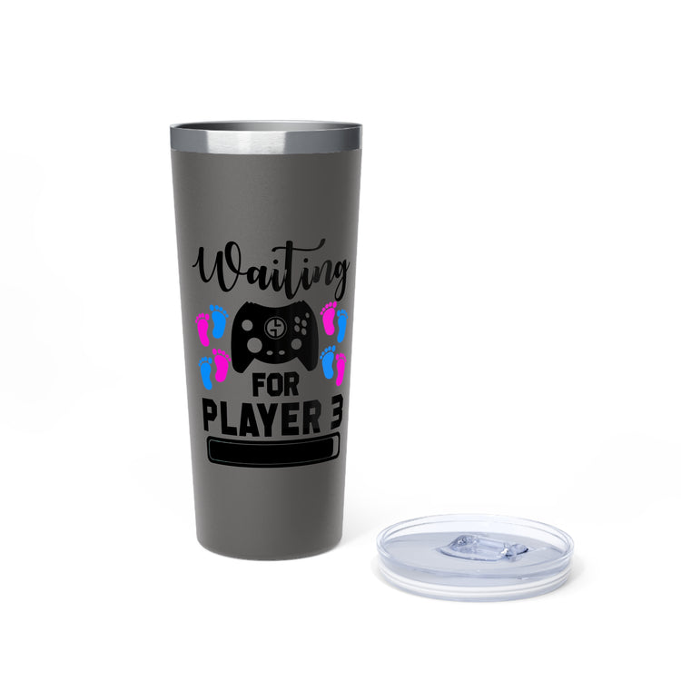 Waiting For Player Three Funny Maternity Shirt Copper Vacuum Insulated Tumbler, 22oz