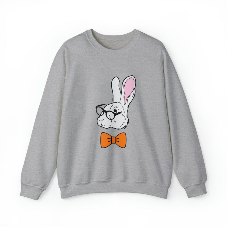 Funny Christian Egg Hunting Brainy Nerd Bunny Unisex Crewneck Sweatshirt