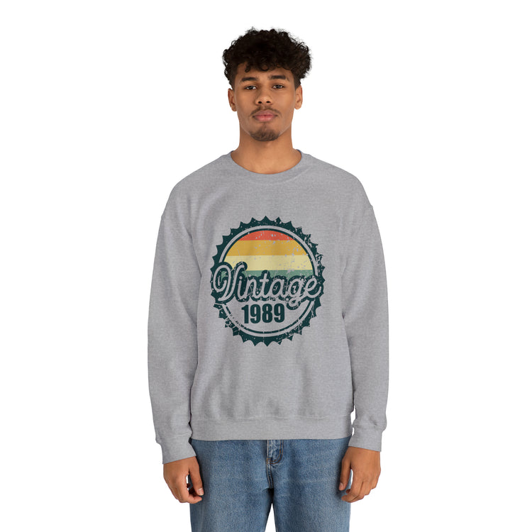 Vintage Thirties Birthday Distressed Illustration Funny Mockery Unisex Crewneck Sweatshirt