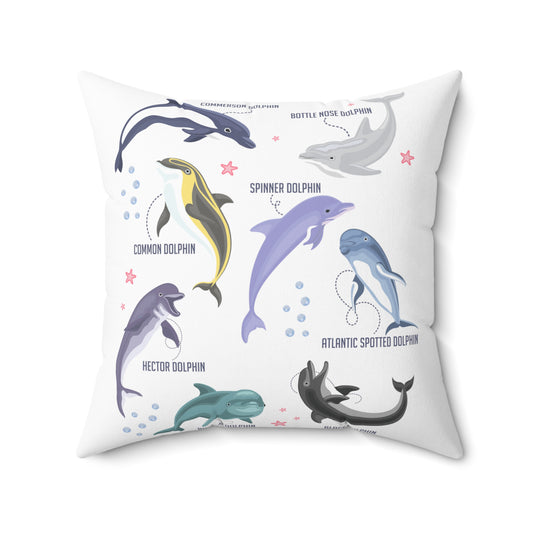 Inspirational Environmentalism Dolphin Motivational Conservationist Appreciation Sayings Spun Polyester Square Pillow