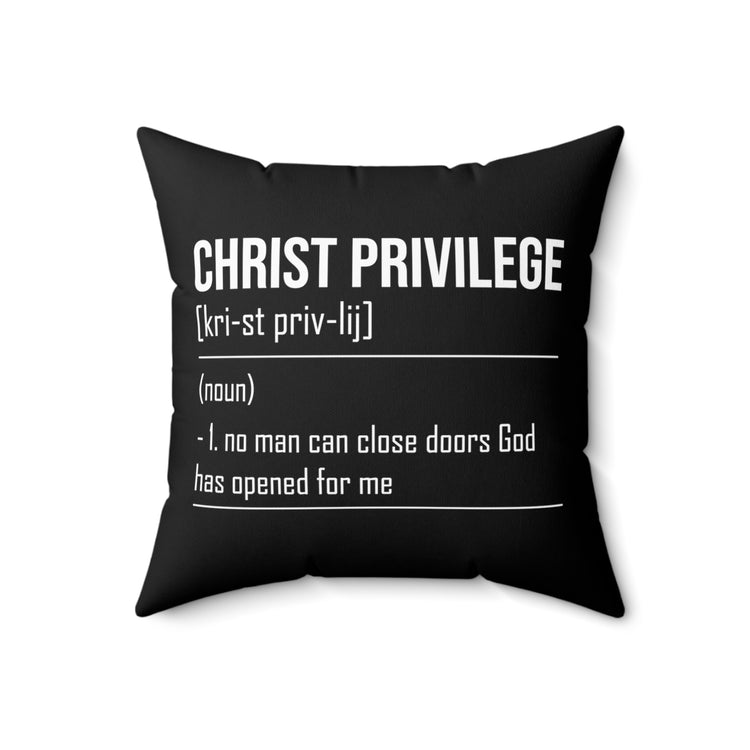 Inspirational Christianity Privileges Statements Religious Advantages Scriptures Line Spun Polyester Square Pillow