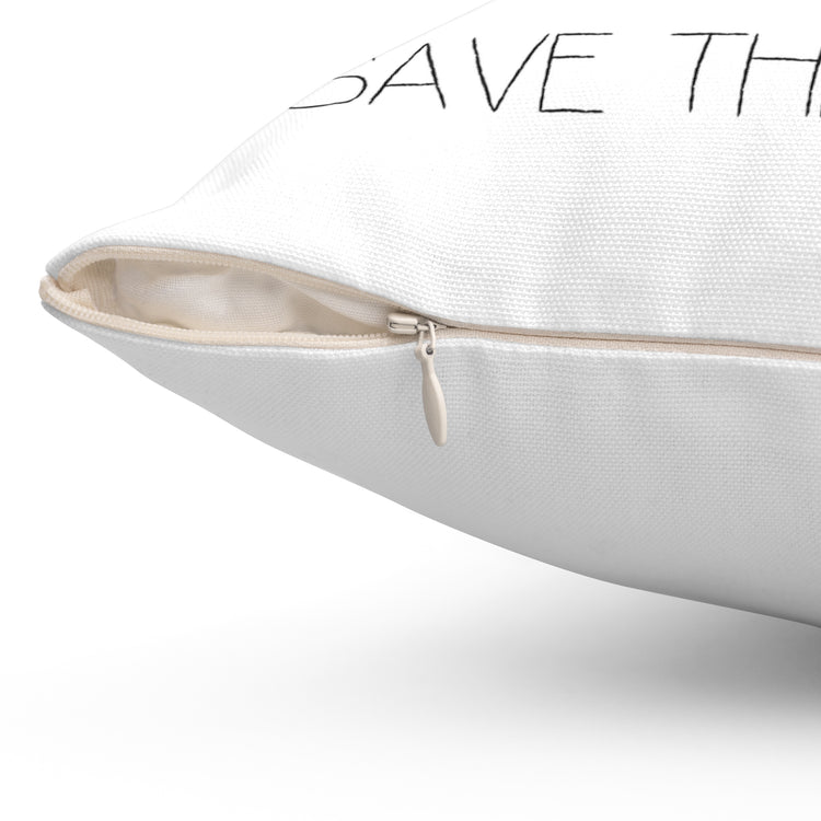 No More Plastic Please Earth Day Environmental Save The Planet Spun Polyester Square Pillow