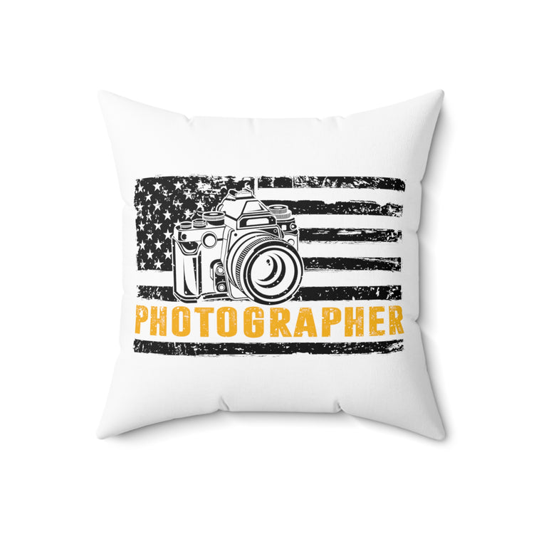 Novelty Cameraman Portraitist Videographer Photojournalist Hilarious Cinematographer Lover Photography Expert Spun Polyester Square Pillow