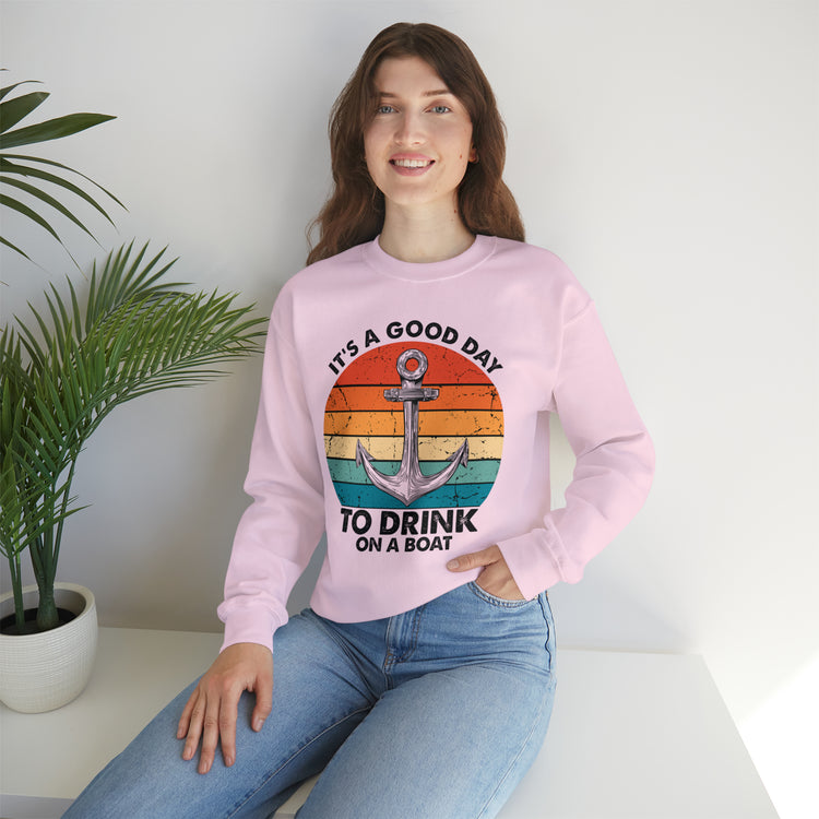 Humorous Its A Nice Day To Drink On A Boat Kayaking Graphic Unisex Crewneck Sweatshirt