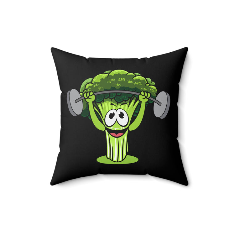 Novelty Vegetable Weightlifting Ketogenic Diet Brussels Spun Polyester Square Pillow