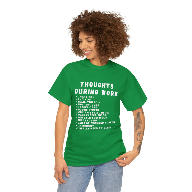 Shirt Funny Thoughts While Working Introverts Serenity Mindfulness Professional Inner T-Shirt Unisex Heavy Cotton Tee