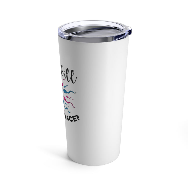 Who Will Win The Race Funny Gender Announcement Tumbler 20oz