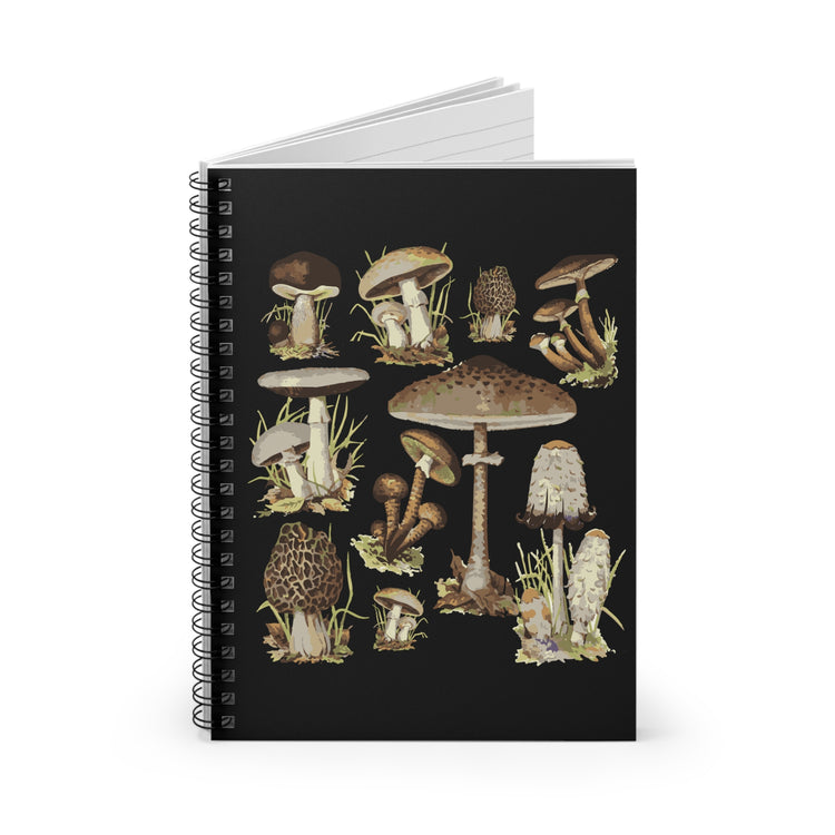 Mushroom Hunting Botanical Spiral Notebook - Ruled Line