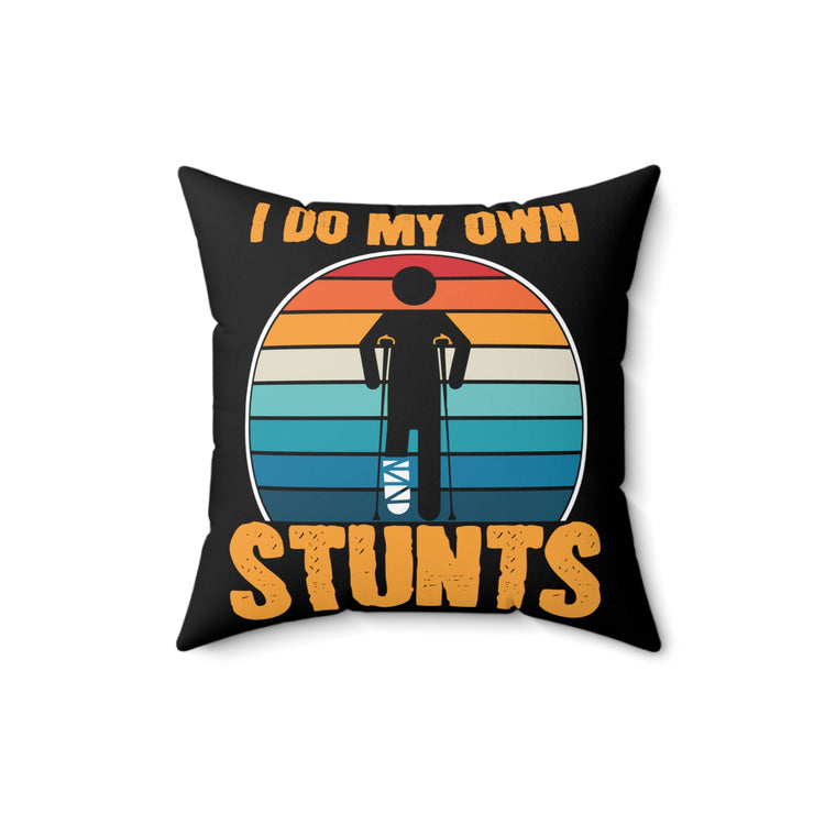 Vintage Doing My Own Stunts Injured Graphic Retro Surgery Gags Spun Polyester Square Pillow