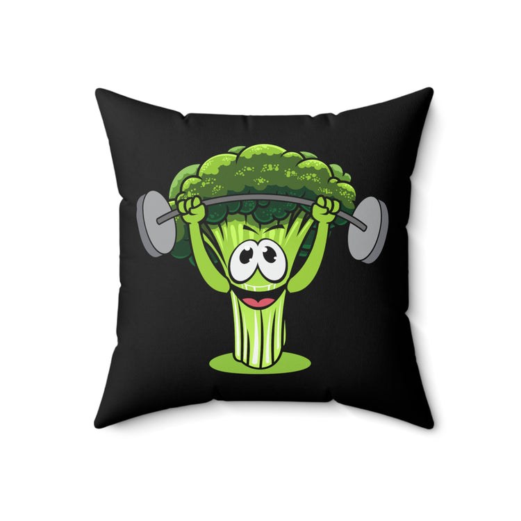 Novelty Vegetable Weightlifting Ketogenic Diet Brussels Spun Polyester Square Pillow