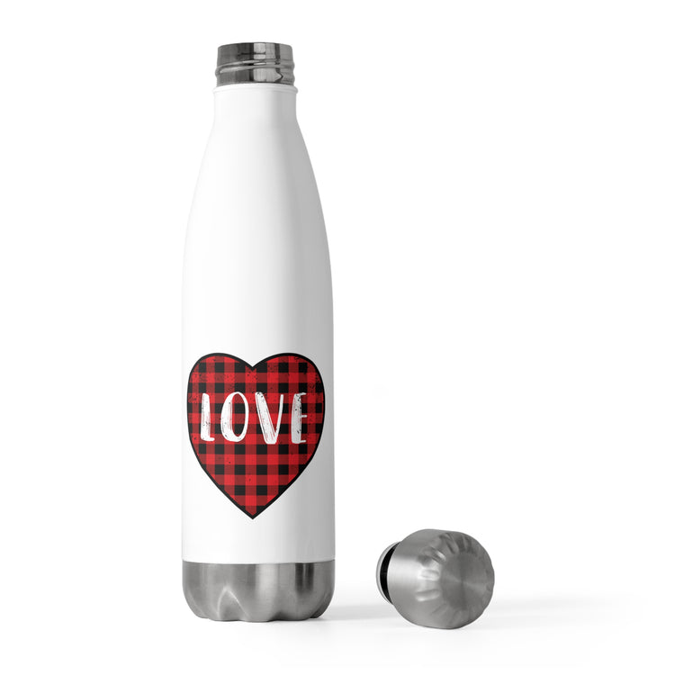 Motivational Checkered Hearts Couples Lovers Illustration Inspirational Plaid Heart Spouses Valentines Gags 20oz Insulated Bottle