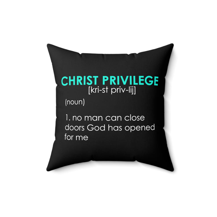 Inspirational Christianity Privileges Statements Religious Advantages Scriptures Line Spun Polyester Square Pillow