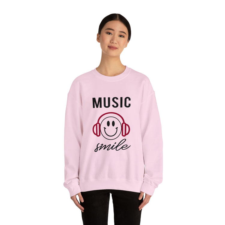 Awesome Music Lover Smiley DJ Face Awesome Unisex Crewneck Sweatshirt